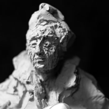Sculpture titled "Clay Face 34" by Fleur Elise Noble, Original Artwork, Terra cotta
