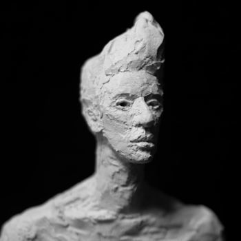 Sculpture titled "Clay Face 80" by Fleur Elise Noble, Original Artwork, Terra cotta