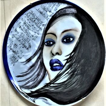 Design titled "Blues" by Fleurlise Artiste Peintre Et Sculpteur, Original Artwork, Table art