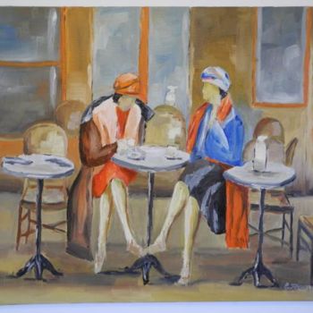 Painting titled "Pause café" by Christian Fleurquin, Original Artwork