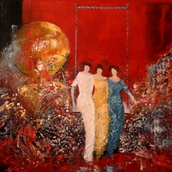 Painting titled "Les copines" by Chantal Longeon, Original Artwork