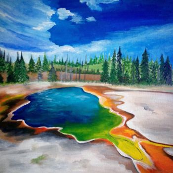 Pittura intitolato "Yellowstone1" da Flg Art, Opera d'arte originale, Acrilico