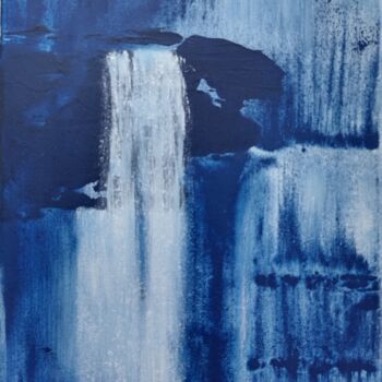 Peinture intitulée "Indigo Blues 8" par Flo.Lysine, Œuvre d'art originale, Acrylique Monté sur Châssis en bois