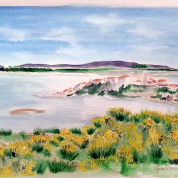 Painting titled "Aquarelle paysage c…" by Florence Mignot, Original Artwork, Watercolor