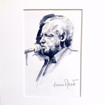 Drawing titled "Joe Cocker" by Florence Mignot, Original Artwork, Charcoal