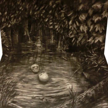 图画 标题为“Searching for Monet.” 由Float010, 原创艺术品, 木炭
