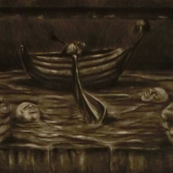 Рисунок под названием "Above" - Float010, Подлинное произведение искусства, Древесный уголь