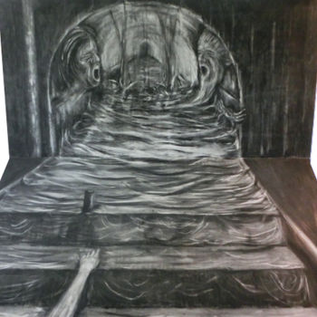 Drawing titled "Just wait" by Float010, Original Artwork, Charcoal