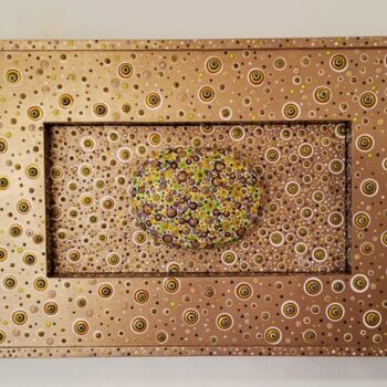 Painting titled "CELLULA   LE COMMEN…" by Flod, Original Artwork, Acrylic Mounted on Wood Panel