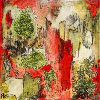 Peinture intitulée "Ecorce rouge" par Florence Faure, Œuvre d'art originale, Encre