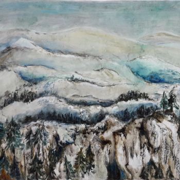 Painting titled "Paysage" by Florence Faure, Original Artwork, Oil