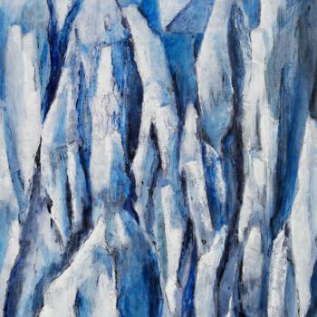 Painting titled "Glacier" by Florence Faure, Original Artwork, Oil