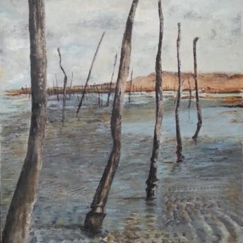 Painting titled "Marée Basse" by Florence Faure, Original Artwork, Oil