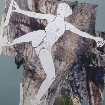 Collages intitulée "Entre roc et résine" par Flog, Œuvre d'art originale, Collages
