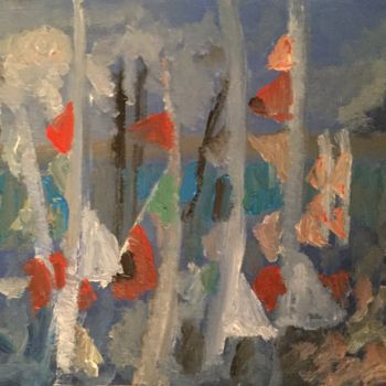 Painting titled "Les drapeaux" by Anne Flora De Negroni, Original Artwork