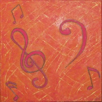 Painting titled "MUSIC NOTE" by Flora I., Original Artwork, Acrylic