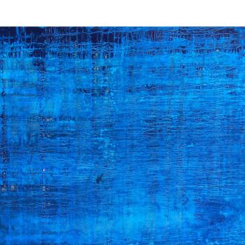 Peinture intitulée "Ecailles-bleus" par Florence Dunet-Paquet, Œuvre d'art originale, Huile