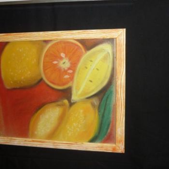 Peinture intitulée "corbeille de fruits" par Flore, Œuvre d'art originale