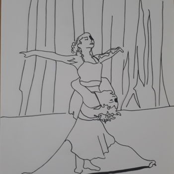 Desenho intitulada "Danseuses 2" por Florence Bichard (Flo), Obras de arte originais, Caneta de gel
