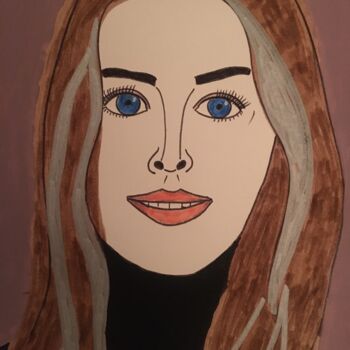 Drawing titled "FEMME 137" by Florence Aubry, Original Artwork, Acrylic