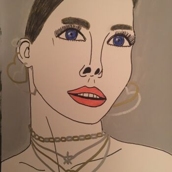 Dessin intitulée "Femme 177" par Florence Aubry, Œuvre d'art originale, Acrylique