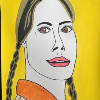 Drawing titled "Femme 185" by Florence Aubry, Original Artwork, Acrylic
