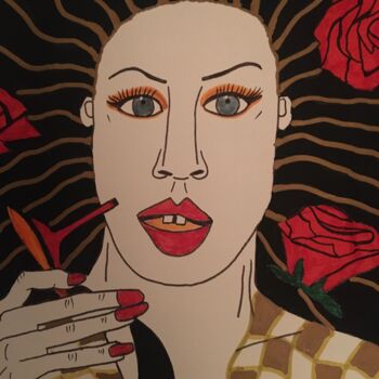 Dessin intitulée "Femme 201" par Florence Aubry, Œuvre d'art originale, Acrylique