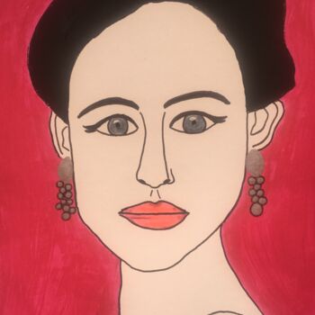 Drawing titled "Femme 261" by Florence Aubry, Original Artwork, Acrylic