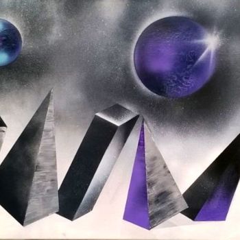 Peinture intitulée "un autre monde" par Flo Art Abstrait, Œuvre d'art originale