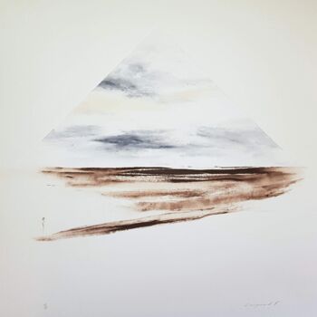 Printmaking titled "Eclaircie" by Florence Crinquand, Original Artwork, Monotype Mounted on Cardboard