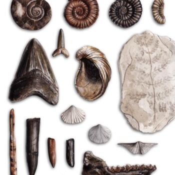 Картина под названием "Fossiles" - Florence Dellerie, Подлинное произведение искусства