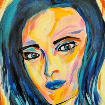 Painting titled "Elle" by Florence Giraud, Original Artwork, Acrylic