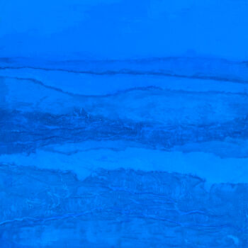 Arte textil titulada "Carre bleu azur - A…" por Florence Hernandez, Obra de arte original, Acrílico Montado en Bastidor de c…