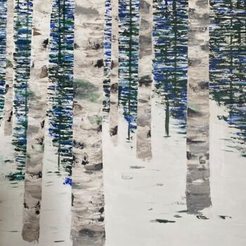 Картина под названием "Neige" - Florence Maraine Bertrand, Подлинное произведение искусства, Акрил Установлен на Деревянная…