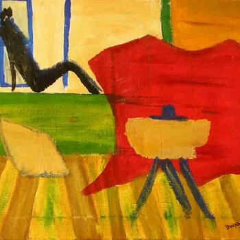 Peinture intitulée "Paravent rouge 2" par Florence Masson, Œuvre d'art originale
