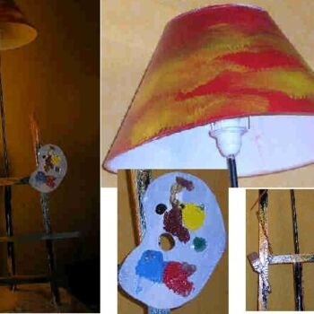 Peinture intitulée "lampe peintre" par Florence Masson, Œuvre d'art originale