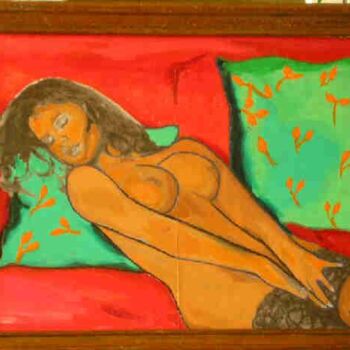 Pintura intitulada "nu couché" por Florence Masson, Obras de arte originais