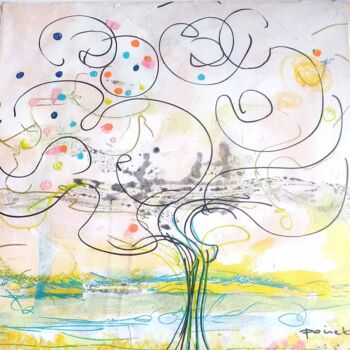 Painting titled "Tree" by Florence Poiret, Original Artwork, Acrylic