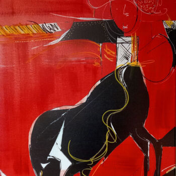 Malarstwo zatytułowany „Taureau cinco” autorstwa Florence Poiret, Oryginalna praca, Akryl