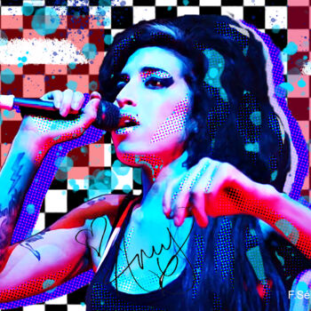 Digital Arts titled "AMY Winehouse - Cha…" by Florence Selaudoux, Original Artwork, Digital Painting