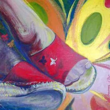 Painting titled "Les chaussons d'Eli…" by Florence So, Original Artwork