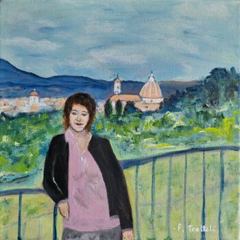 Картина под названием "Florence à Rome - 2…" - Florence Trottoli, Подлинное произведение искусства, Акрил
