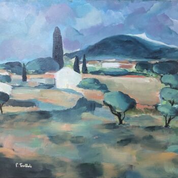 Painting titled "Le Mont Ventoux, Mé…" by Florence Trottoli, Original Artwork, Acrylic