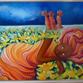 Pintura titulada "Rêve dans les tourn…" por Florence Diot, Obra de arte original, Oleo