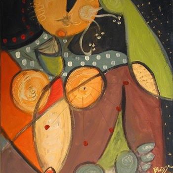 Peinture intitulée "arlequine" par Florence Fraisse, Œuvre d'art originale