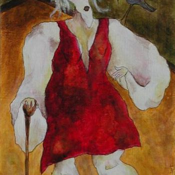 Painting titled "la tenanciere" by Florence Fraisse, Original Artwork, Oil