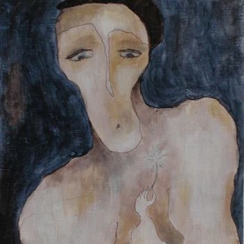 Painting titled "l'homme au beret" by Florence Fraisse, Original Artwork