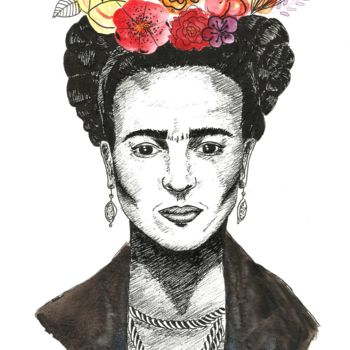 Zeichnungen mit dem Titel "Frida Kahlo" von Florence Lg, Original-Kunstwerk, Andere