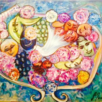 Painting titled "Une coupe de fruits…" by Florencegm, Original Artwork