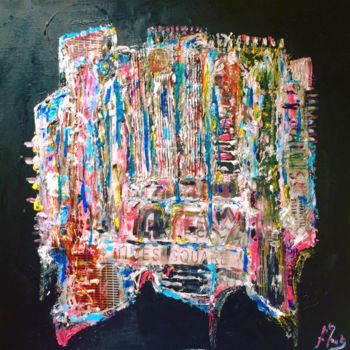Painting titled "New York by night #2" by Florencegm, Original Artwork